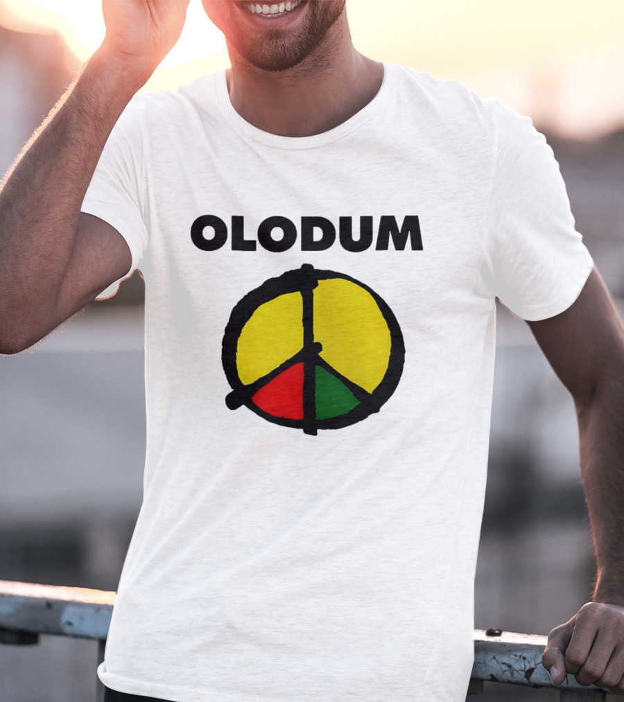 Michael Olodum Peace Symbol Red Yellow Green T-Shirt