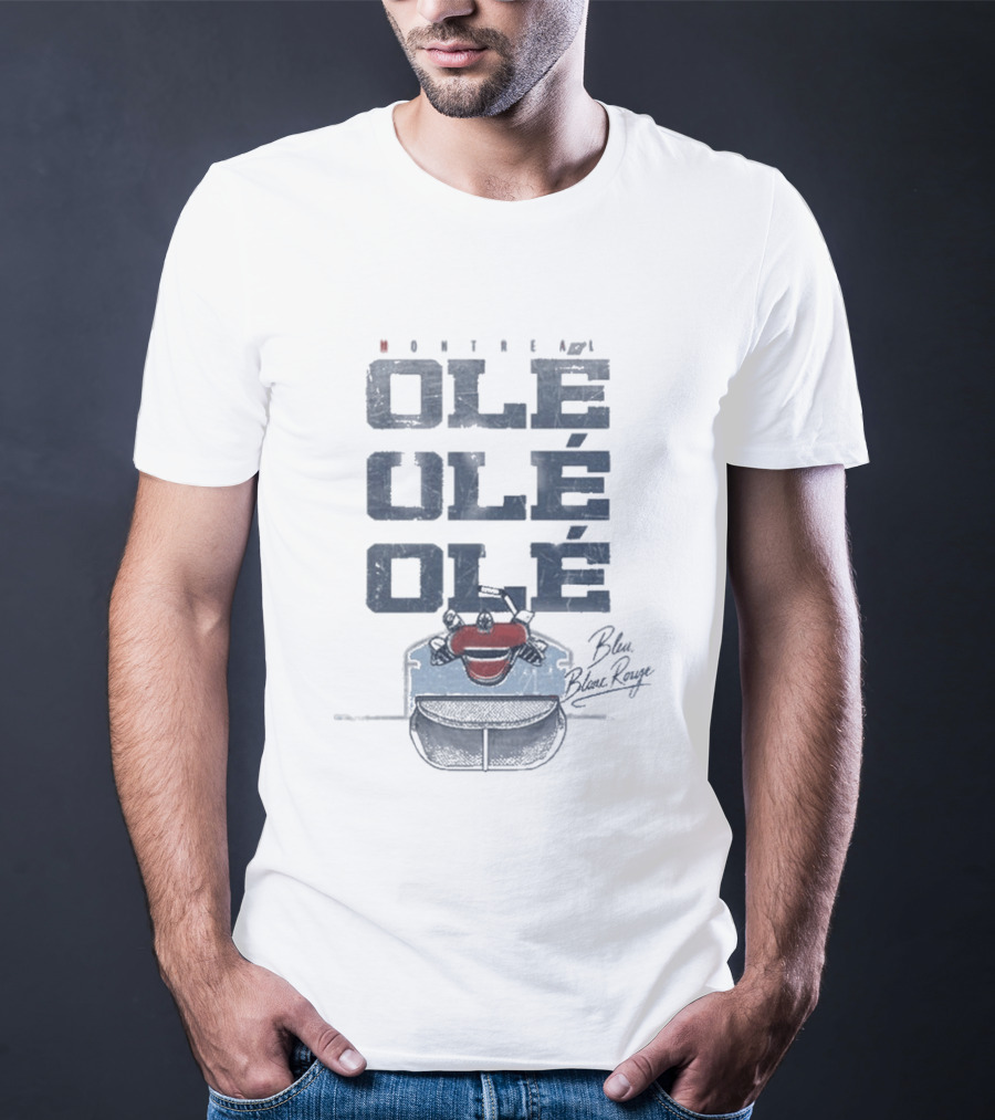 Montreal Canadiens Ole Ole Ole Bleu Blanc Rouge Hockey T-Shirt