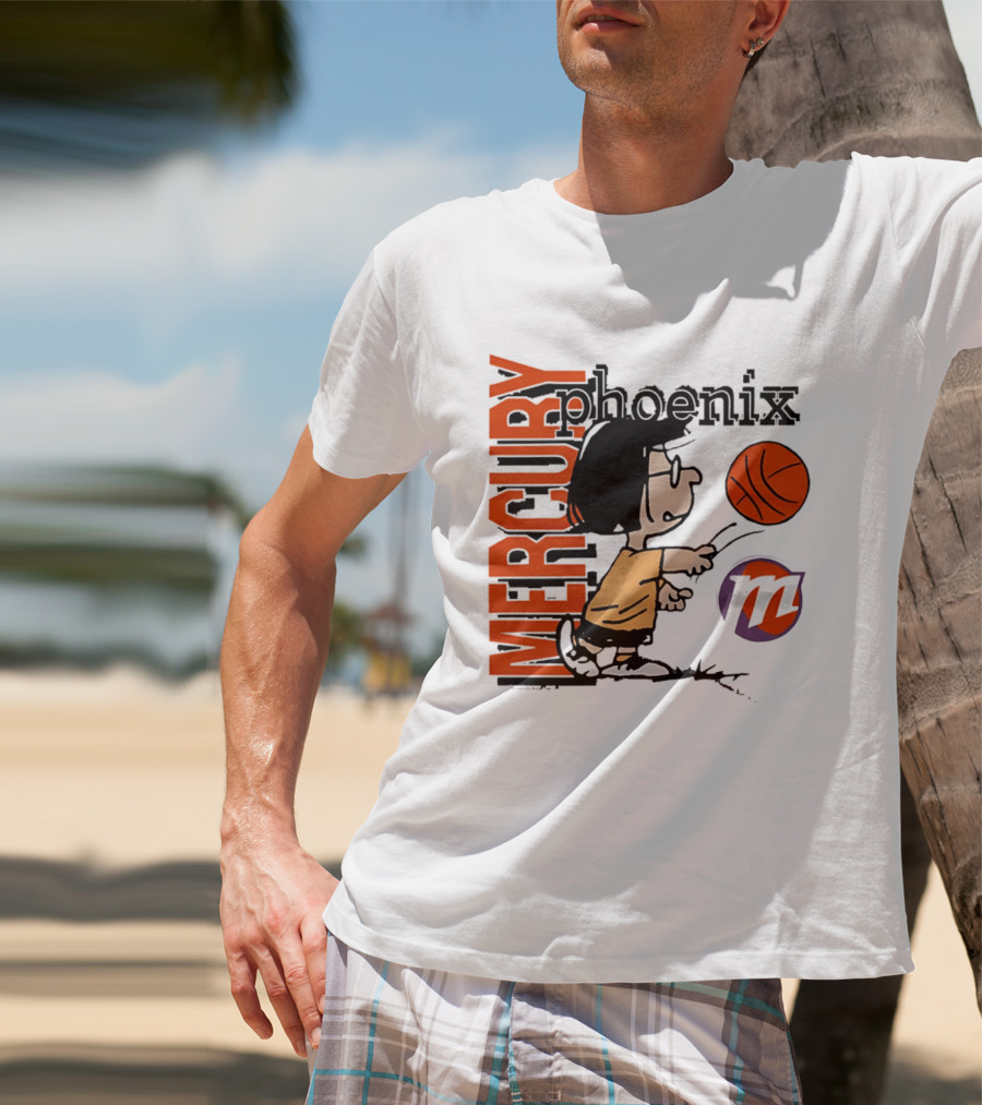 Phoenix Mercury WNBA Peanuts Marcie Basketball Collaboration T-Shirt