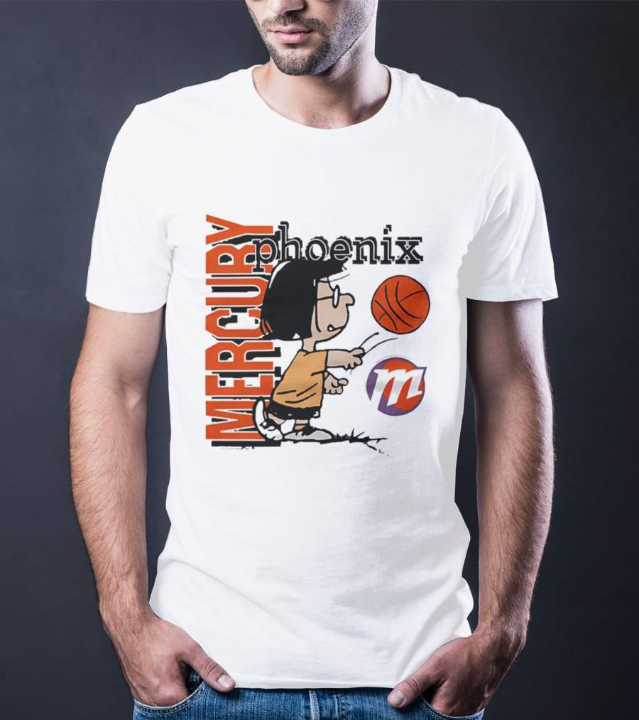Phoenix Mercury WNBA Peanuts Marcie Basketball Collaboration T-Shirt