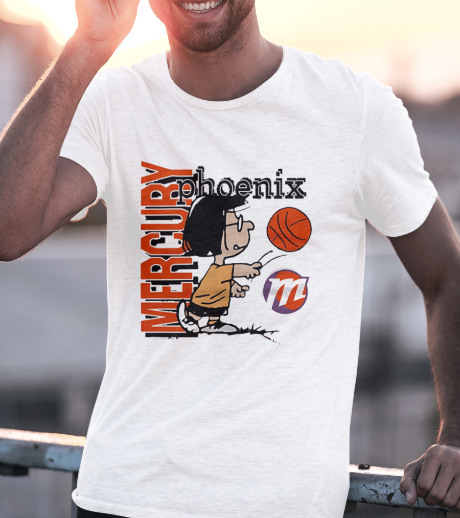 Phoenix Mercury WNBA Peanuts Marcie Basketball Collaboration T-Shirt