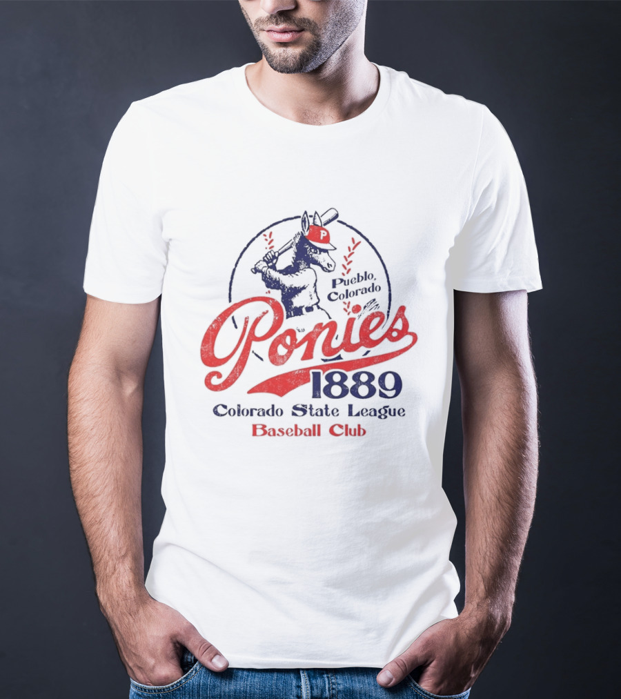Pueblo Ponies 1889 Colorado State League Baseball Club T-Shirt