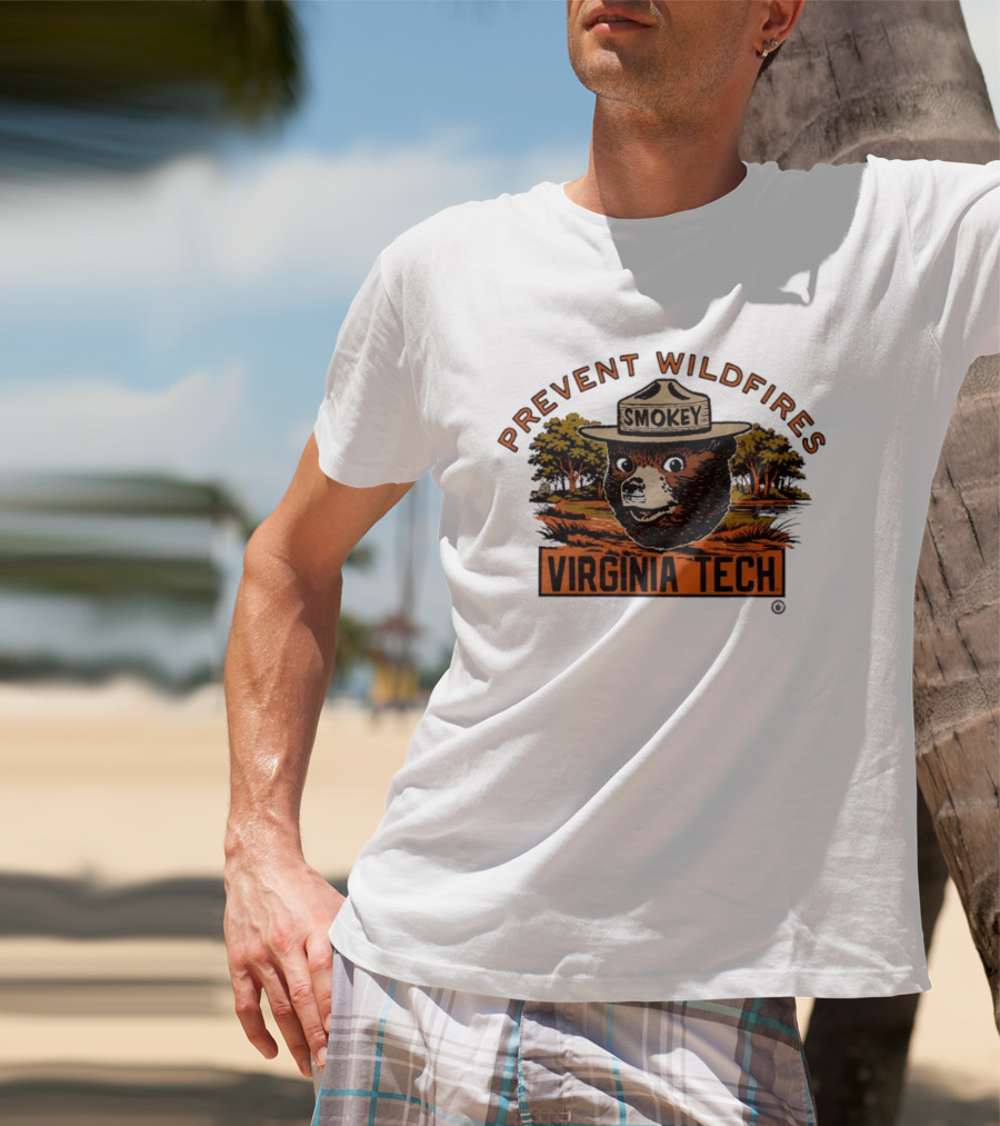 Smokey Bear Virginia Tech Prevent Wildfires Collaboration T-Shirt