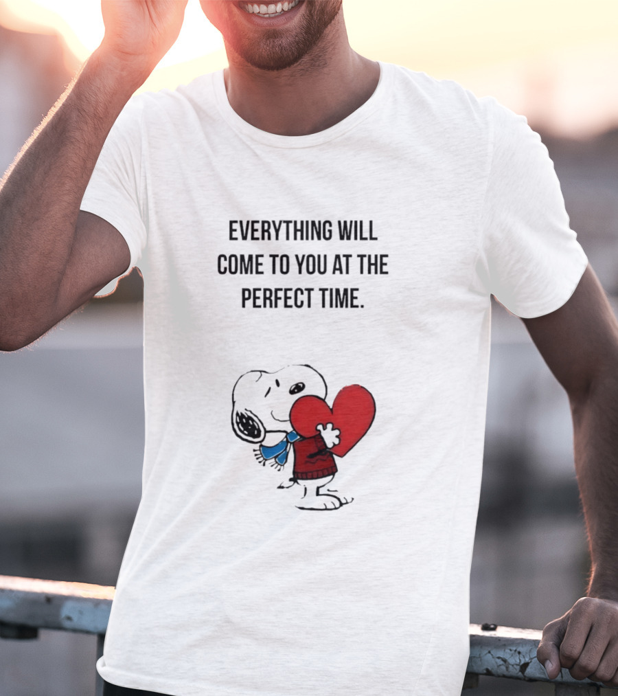 Snoopy Peanuts Everything Will Come To You At The Perfect Time Red Heart T-Shirt