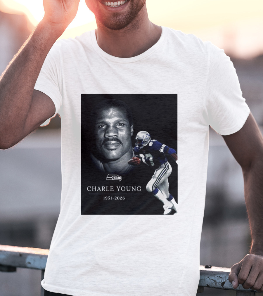 Seattle Seahawks Charle Young 1951 2026 Remembrance T-Shirt