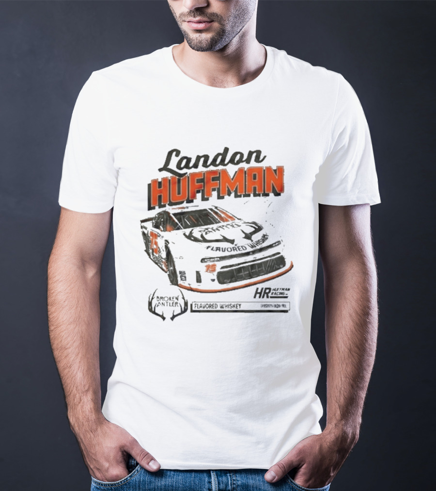 Landon Huffman 2026 Get Bucked Broken Antler Flavored Whiskey Racing Car T-Shirt