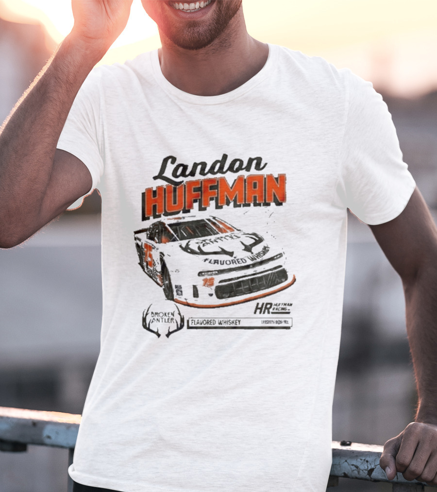 Landon Huffman 2026 Get Bucked Broken Antler Flavored Whiskey Racing Car T-Shirt