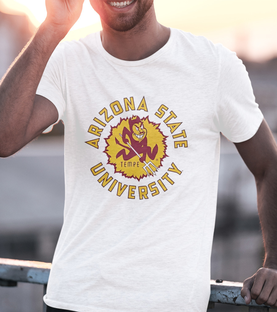 Arizona State University Sunburst Tempe Sparky Pitchfork T-Shirt