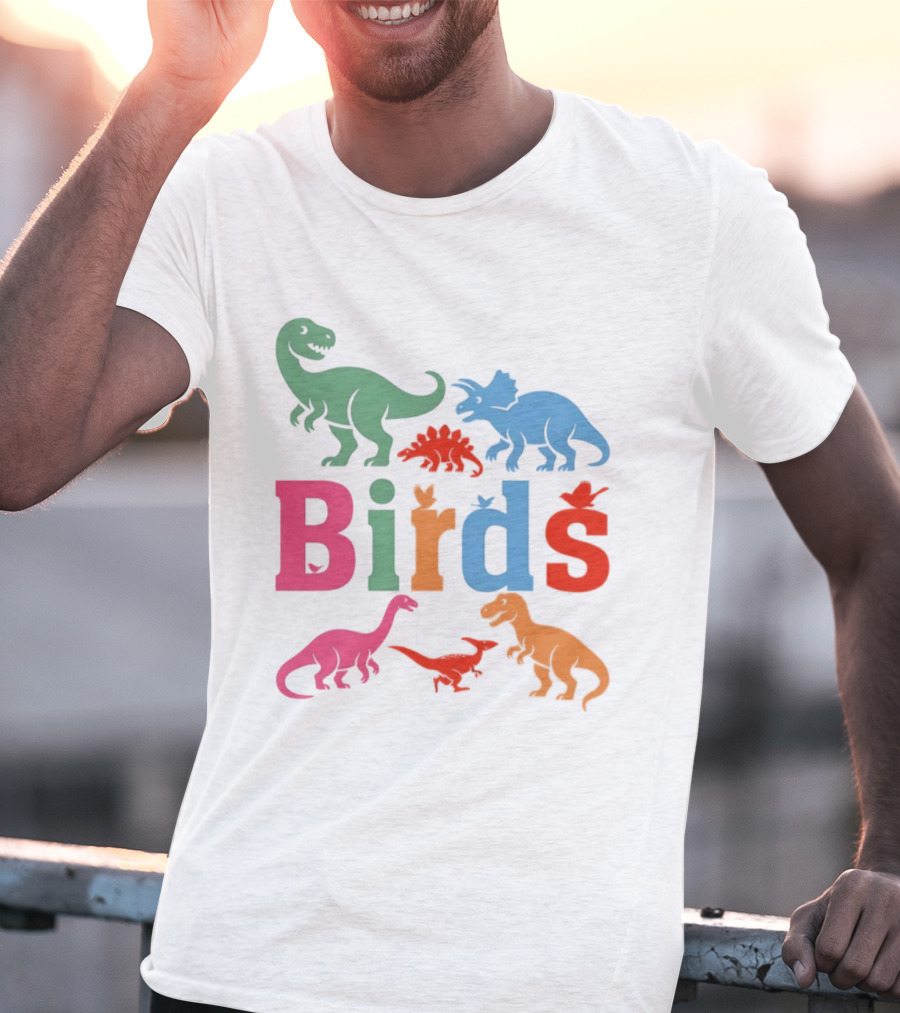 Birds Dinosaurs Colorful Dinosaur T-Shirt