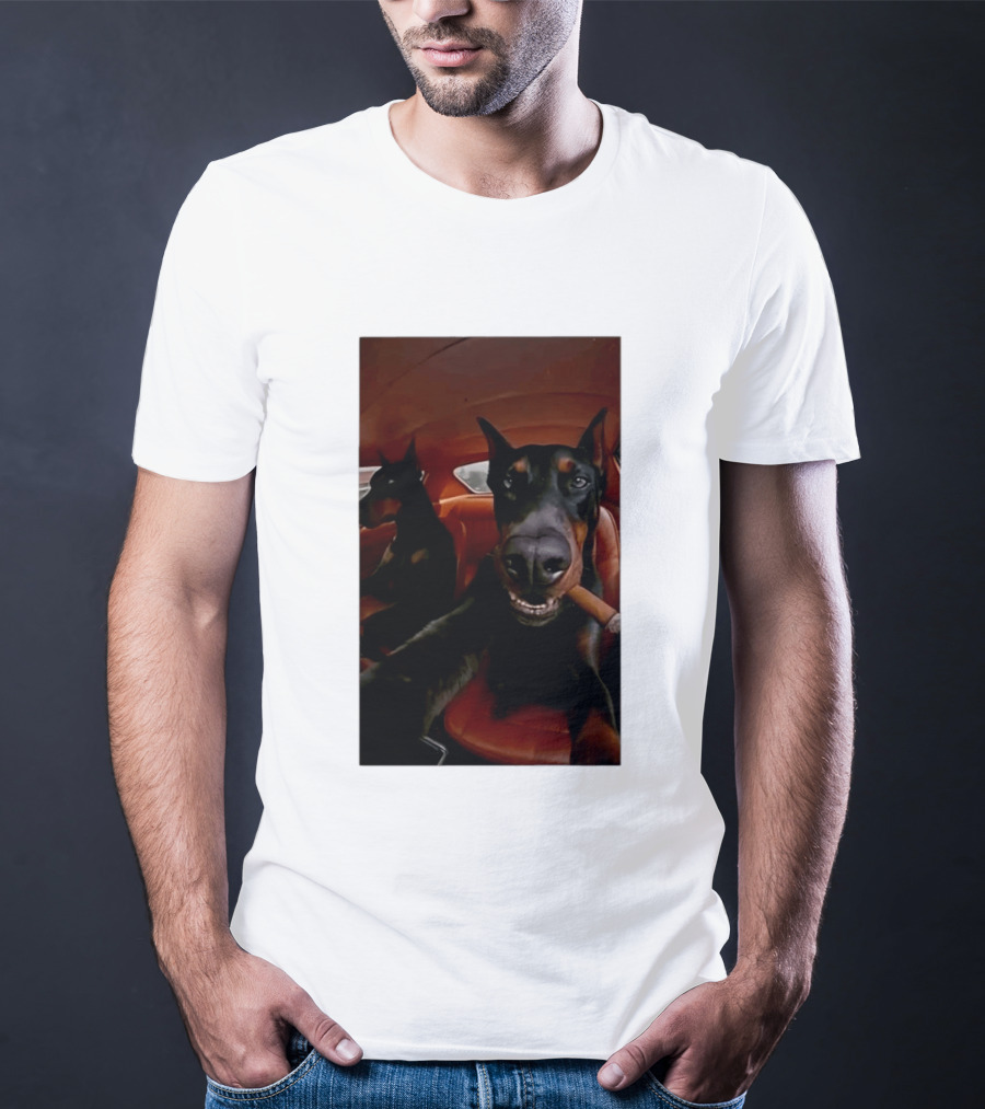 Doberman Smoking Cigar In Car Selfie T-Shirt