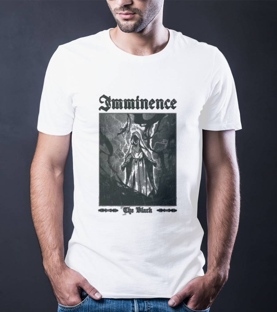 Imminence The Black Oracle Cloaked Figure With Lightning And Trees T-Shirt