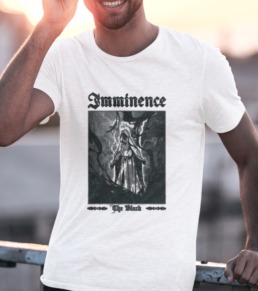 Imminence The Black Oracle Cloaked Figure With Lightning And Trees T-Shirt