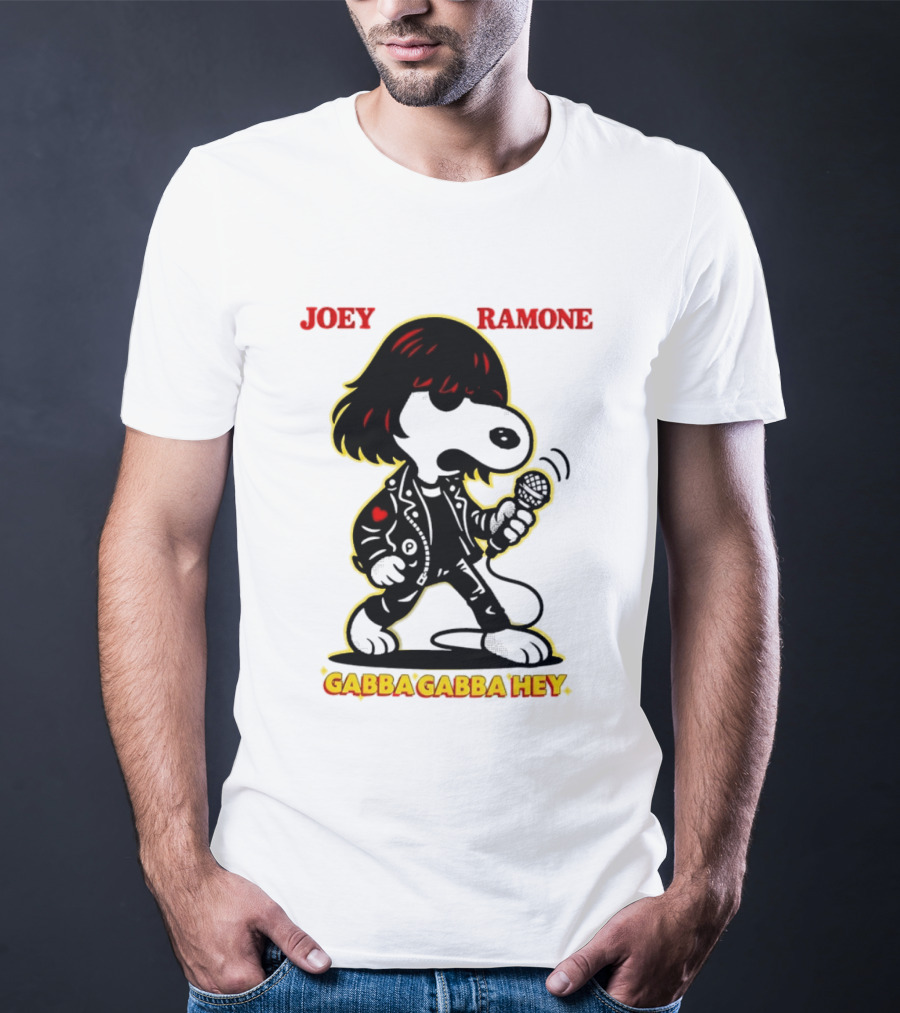 Snoopy Joey Ramone Gabba Gabba Hey Peanuts Crossover Iconic Collaboration T-Shirt
