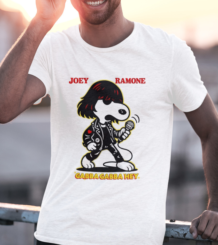 Snoopy Joey Ramone Gabba Gabba Hey Peanuts Crossover Iconic Collaboration T-Shirt
