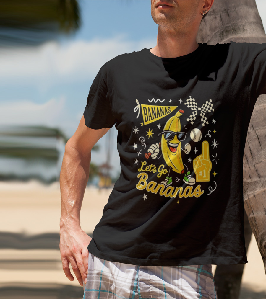 Bananas Let's Go Bananas 2026 With Sunglasses And Foam Finger #1 T-Shirt