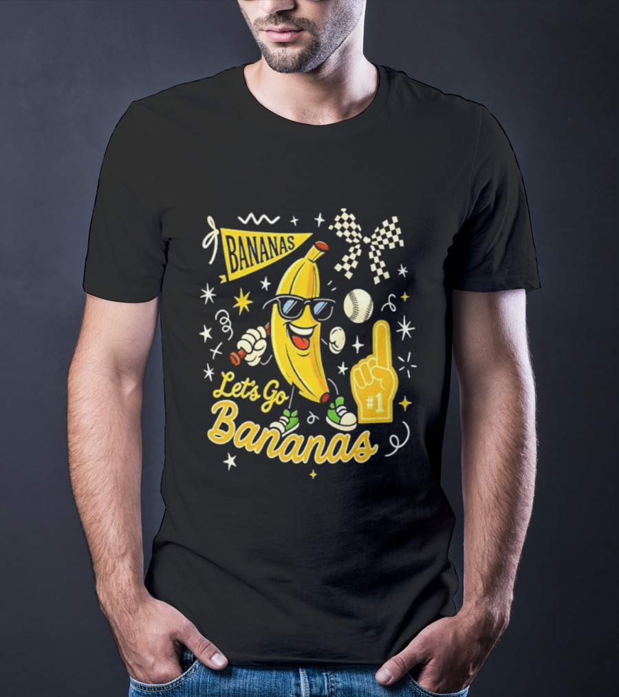 Bananas Let's Go Bananas 2026 With Sunglasses And Foam Finger #1 T-Shirt