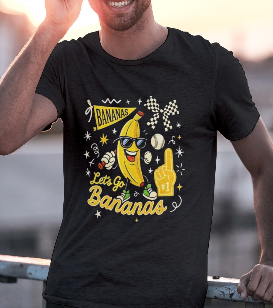 Bananas Let's Go Bananas 2026 With Sunglasses And Foam Finger #1 T-Shirt