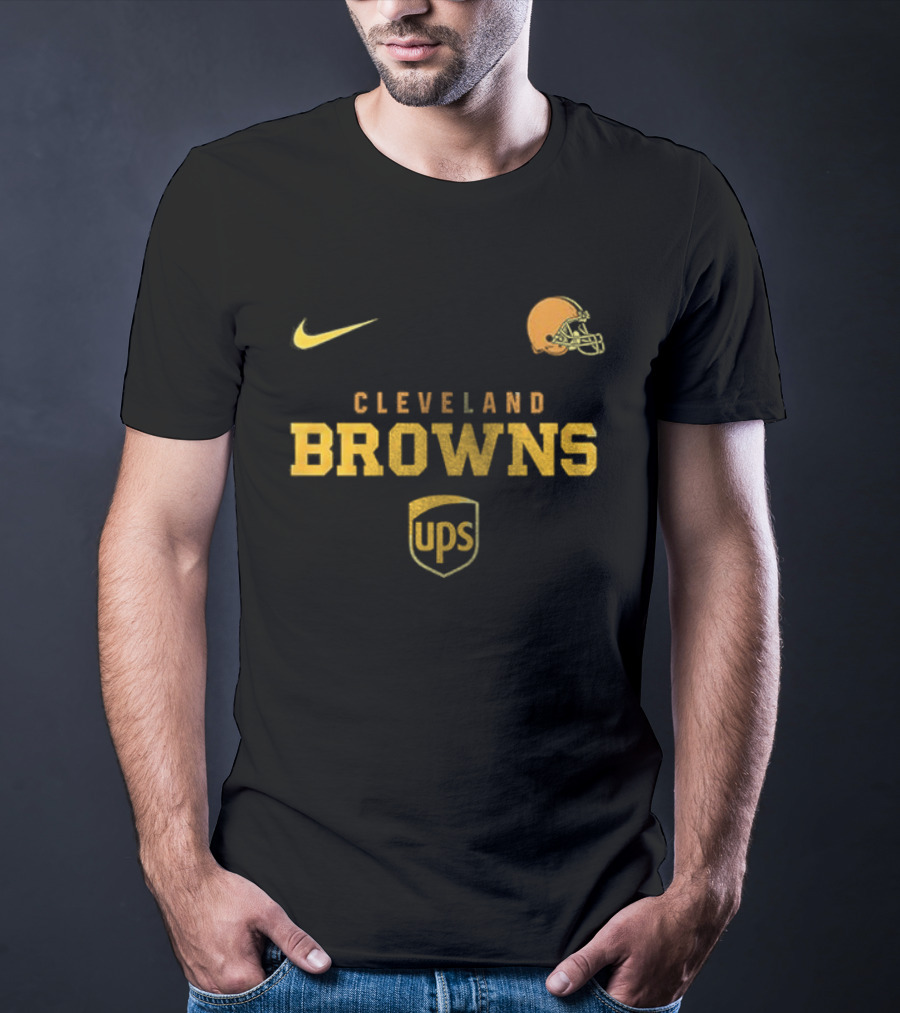 Cleveland Browns UPS Nike Football Helmet Brown And Proud T-Shirt