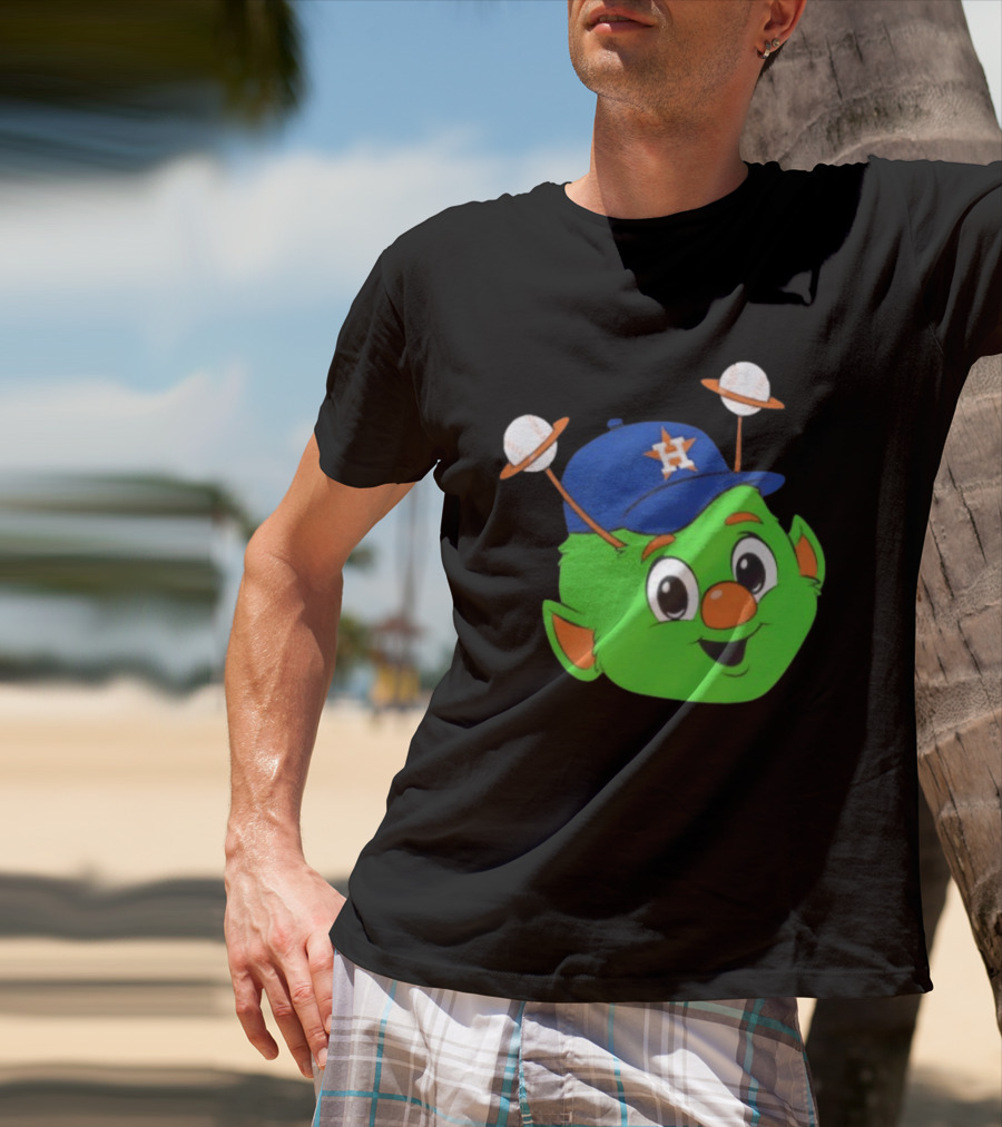 Houston Astros Orbit Character Face With Baseball Antennae T-Shirt