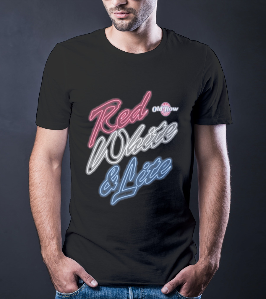 Red White & Lite Old Row Neon T-Shirt