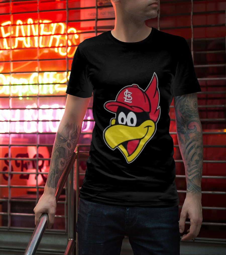 St. Louis Cardinals Fredbird Mascot Facecap Baseball T-Shirt