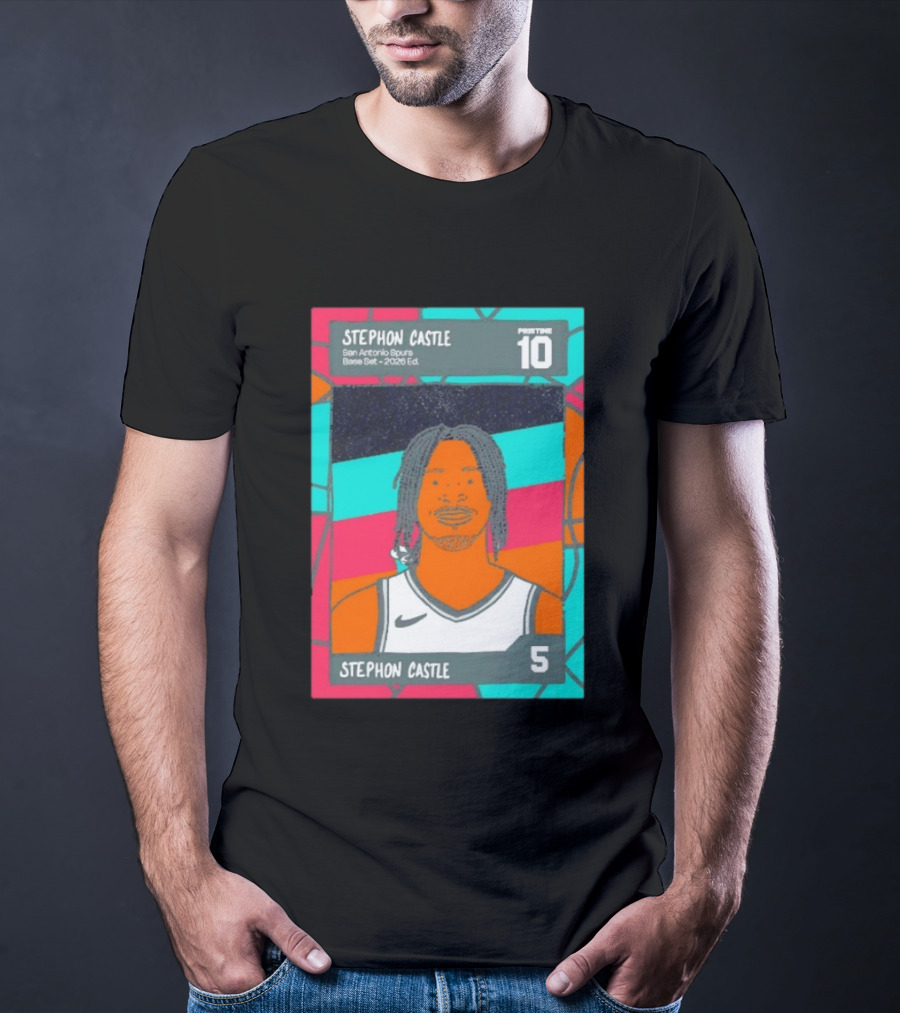 Stephon Castle Pristine 10 San Antonio Spurs Base Set Edition 2026 T-Shirt