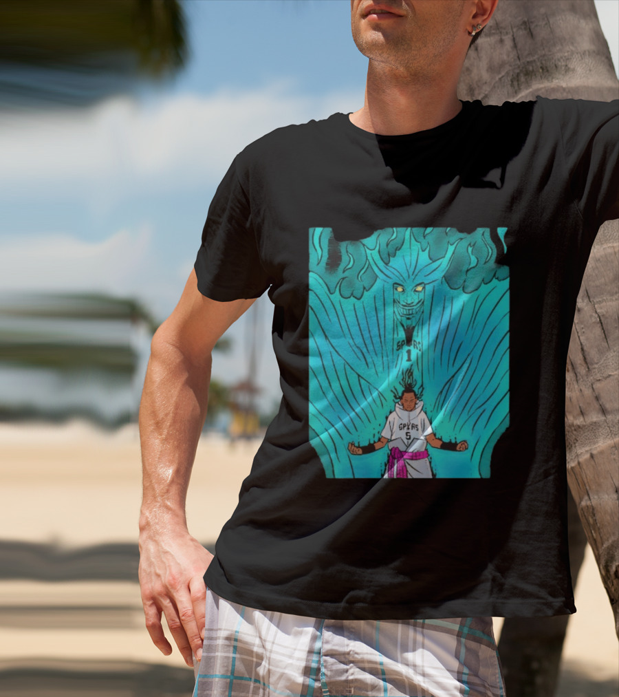 Victor Wembanyama Sasuke Susanoo Spurs Basketball Anime T-Shirt