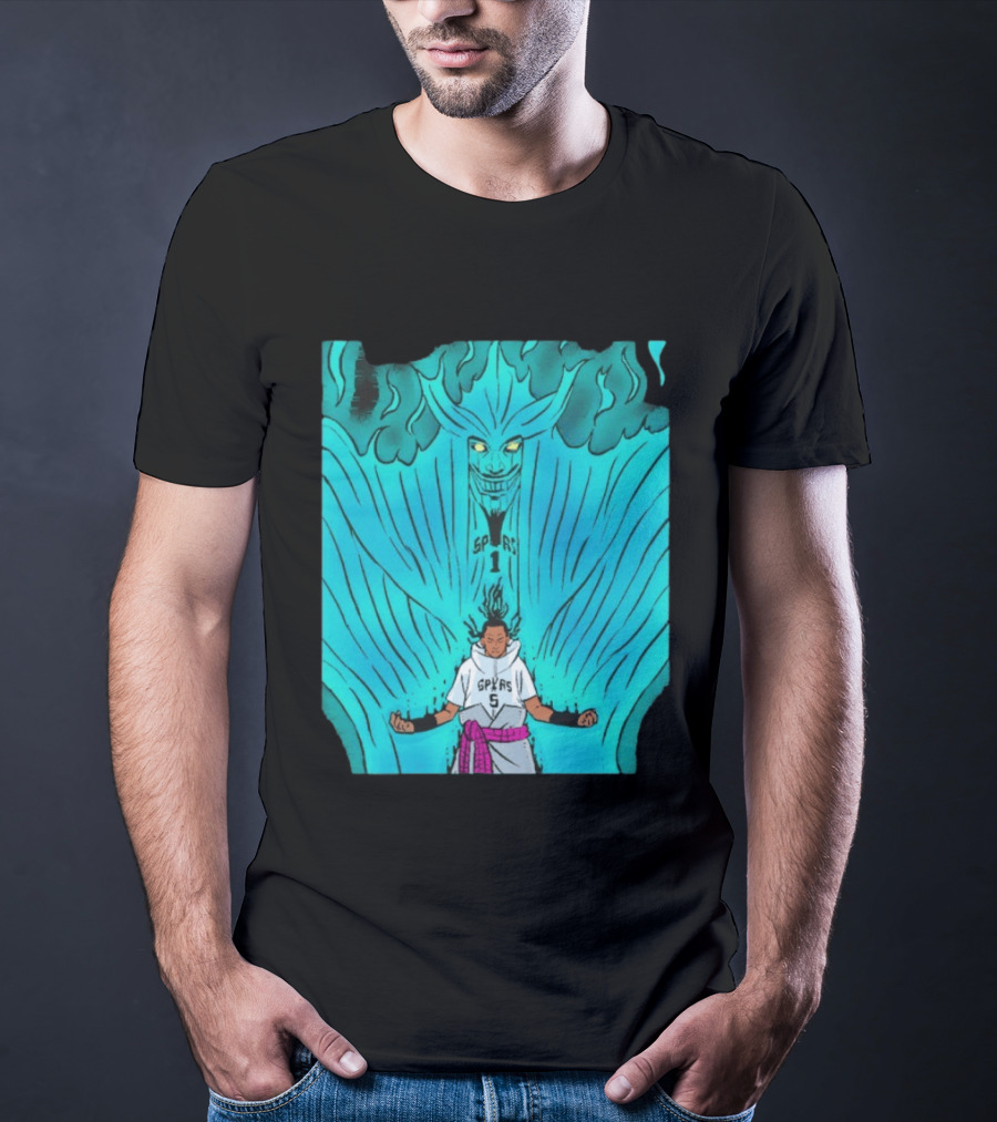 Victor Wembanyama Sasuke Susanoo Spurs Basketball Anime T-Shirt