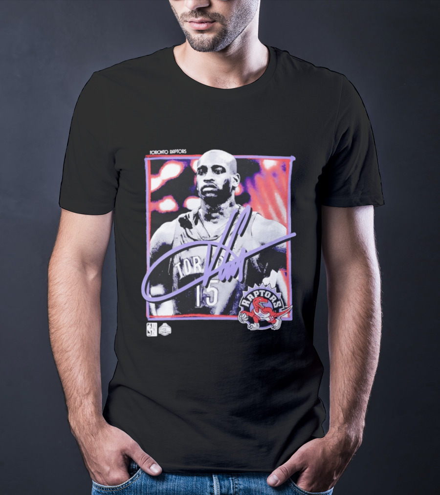 Vince Carter Number 15 Toronto Raptors NBA Hardwood Classics Freeze Frame T-Shirt