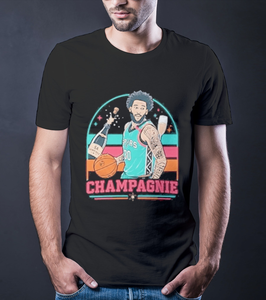 San Antonio Spurs Julian Champagnie 90s Style Basketball T-Shirt