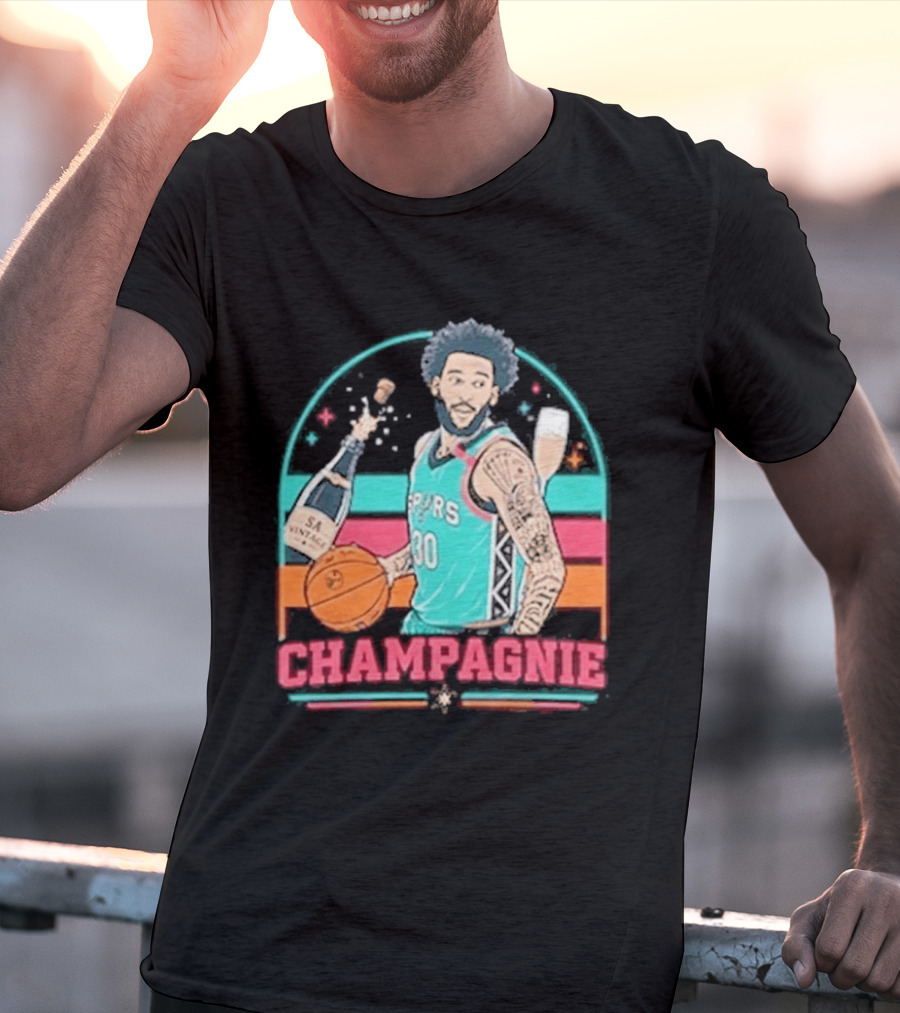 San Antonio Spurs Julian Champagnie 90s Style Basketball T-Shirt