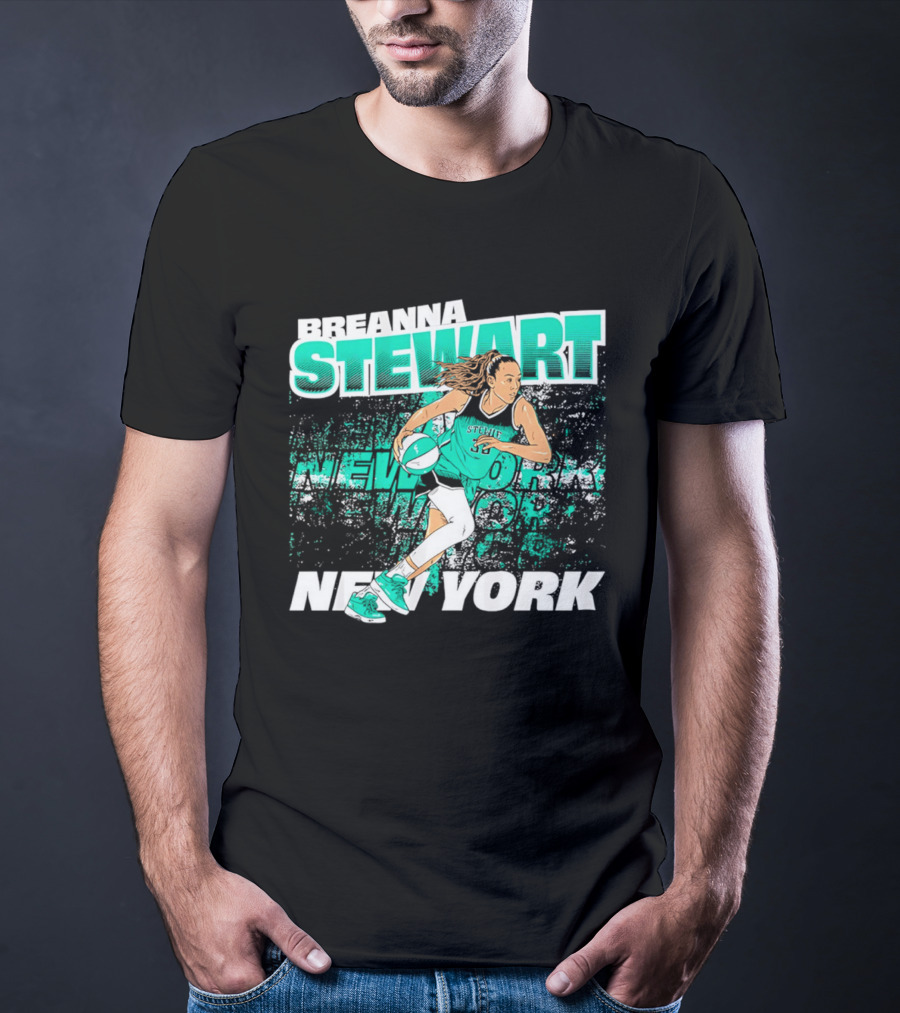 Breanna Stewart New York Basketball Player Action T-Shirt