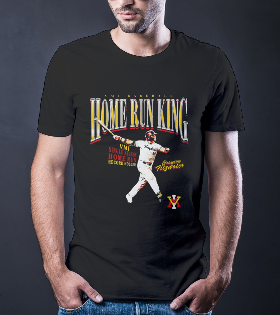 VMI Baseball Home Run King Grayson Fitzwater Single Season Record Holder T-Shirt