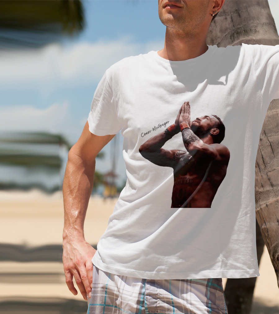 Conor McGregor Returning Pray Pose Tattooed MMA Fighter T-Shirt