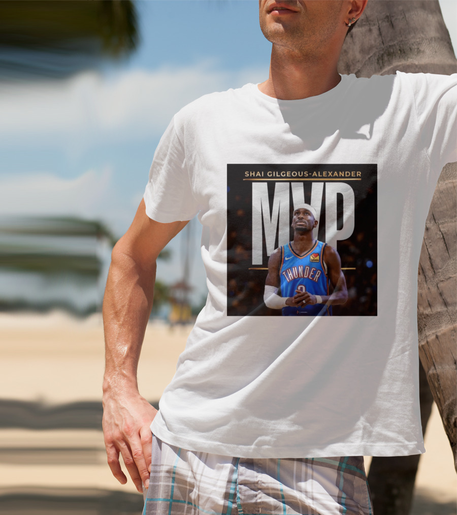Shai Gilgeous Alexander Thunder MVP Celebration T-Shirt