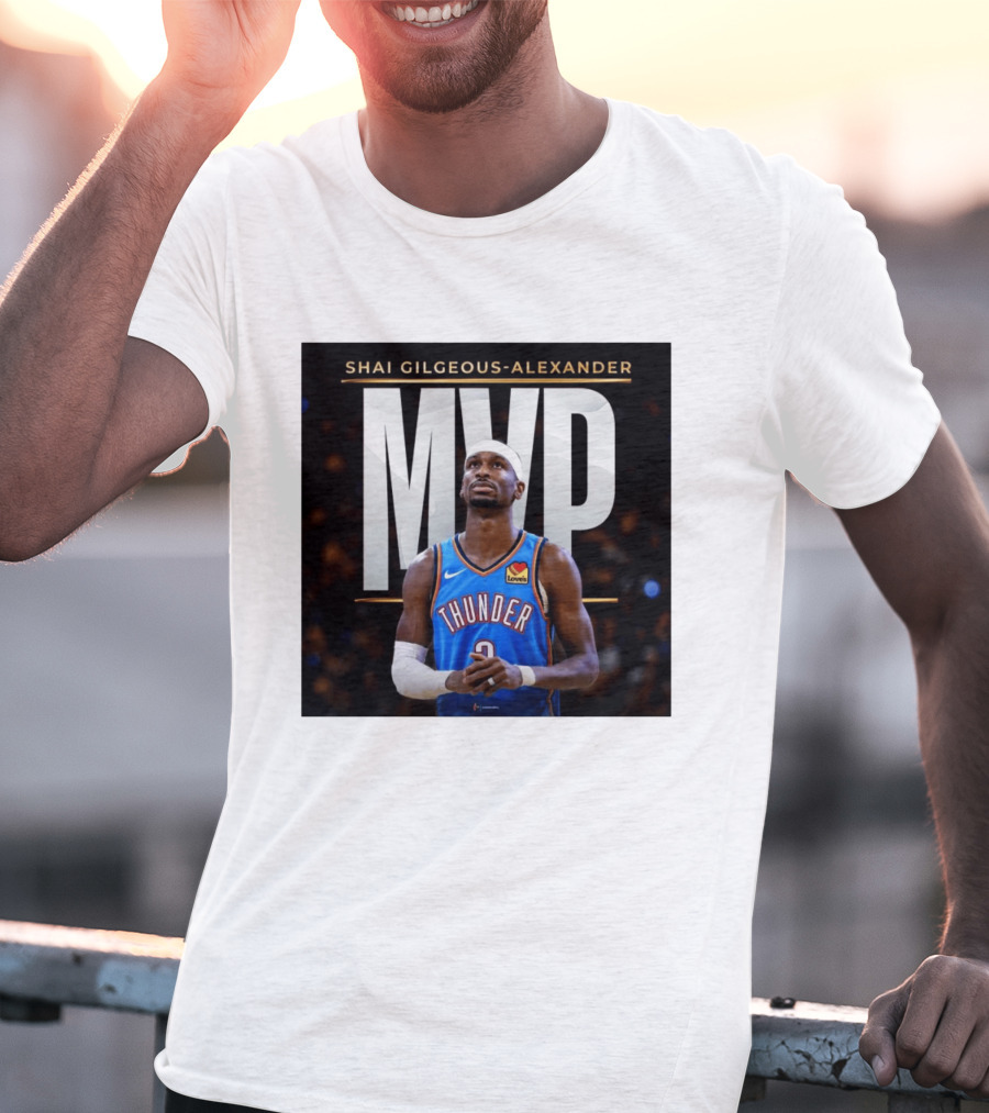 Shai Gilgeous Alexander Thunder MVP Celebration T-Shirt