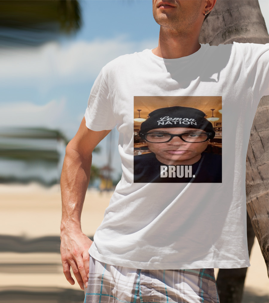 Lemon Nation Beanie Glasses Meme Bruh T-Shirt
