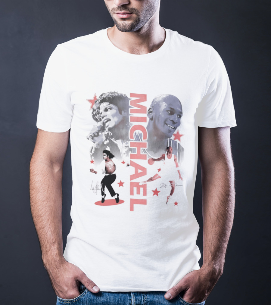 Michael Jordan Michael Jackson Two Legends Signatures Bootleg T-Shirt