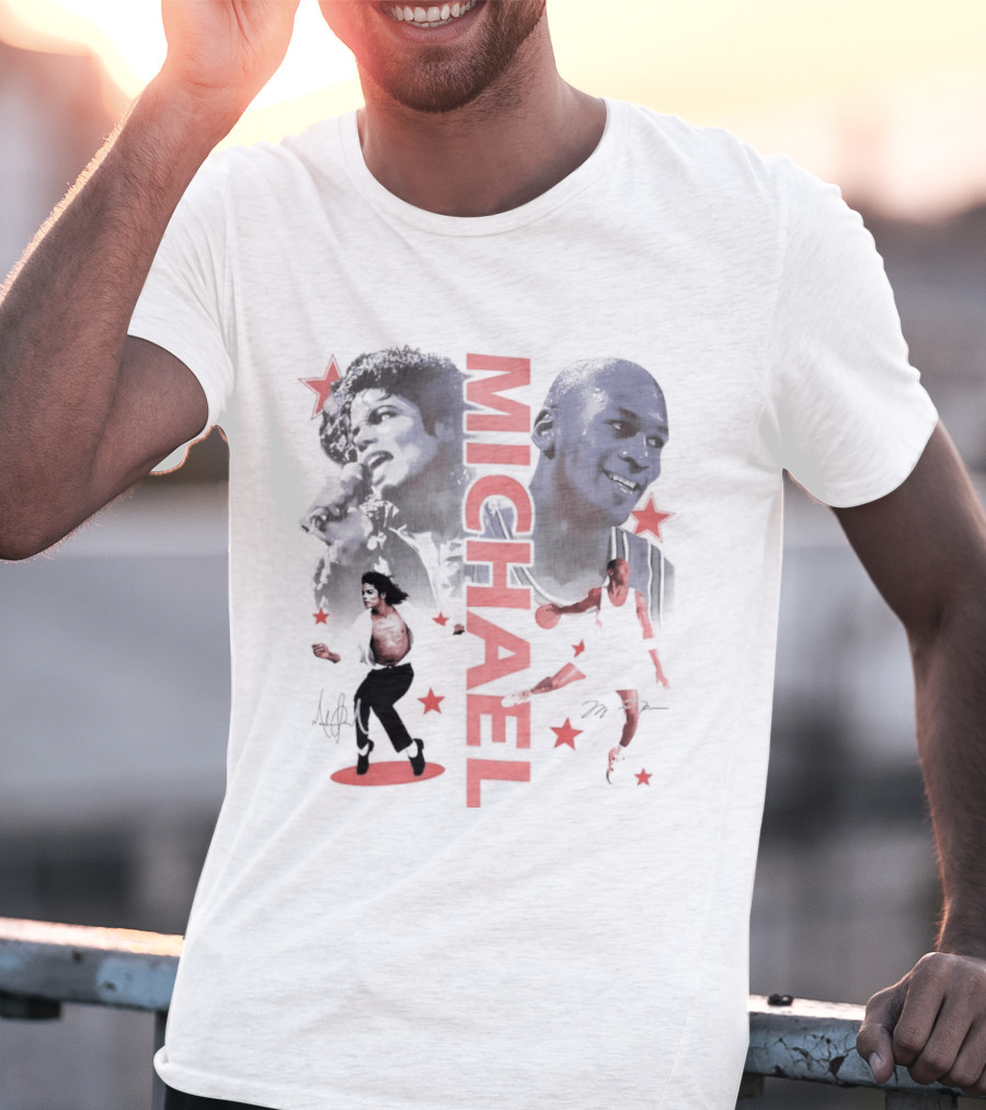 Michael Jordan Michael Jackson Two Legends Signatures Bootleg T-Shirt