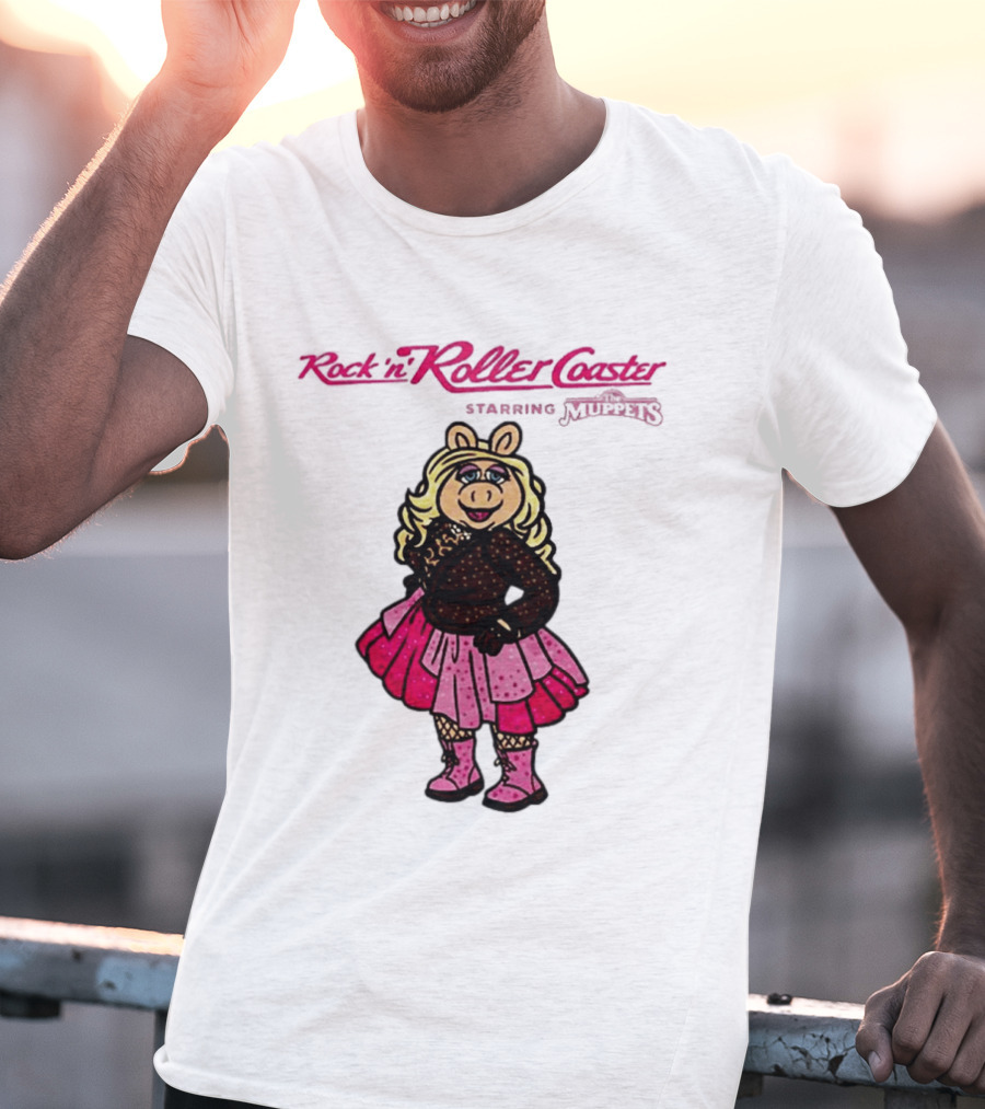 Miss Piggy Rockin' Roller Rhinestone Disney Muppets Couture Fashion T-Shirt