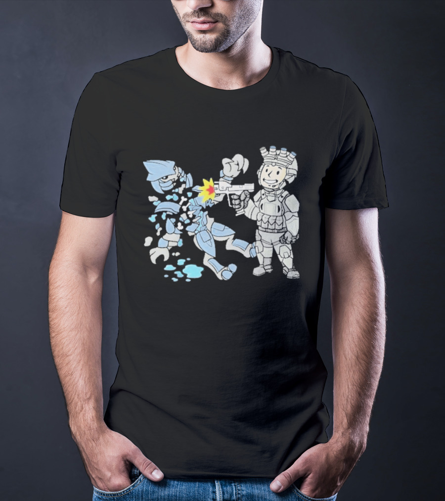 Xeno Slayer Threat Llama Alien Battle Scene T-Shirt