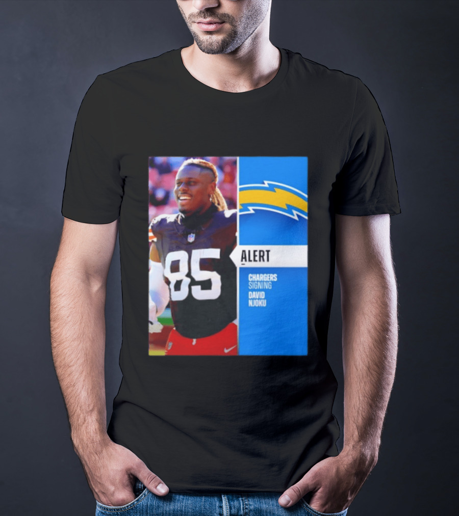 Alert Chargers Signing David Njoku Player 85 T-Shirt