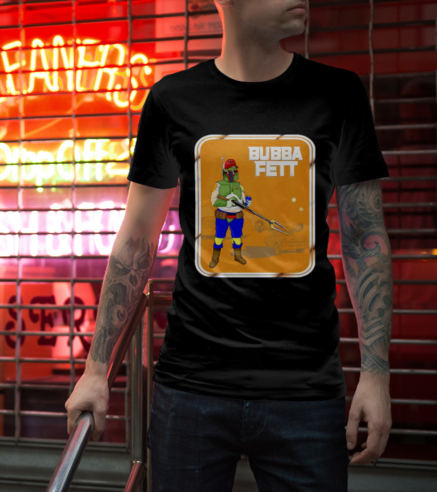 Bubba Fett Cartoon Camper And Spaceship T-Shirt