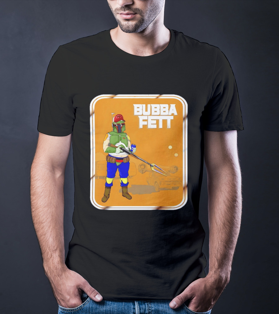 Bubba Fett Cartoon Camper And Spaceship T-Shirt
