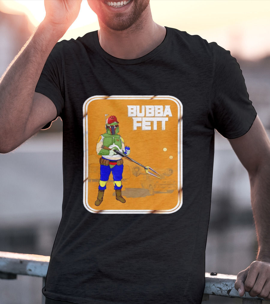 Bubba Fett Cartoon Camper And Spaceship T-Shirt