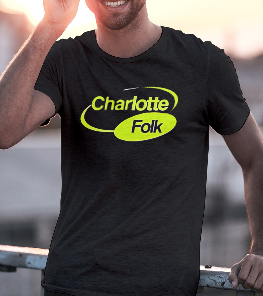 Charlotte Folk Neon Green Swirl T-Shirt