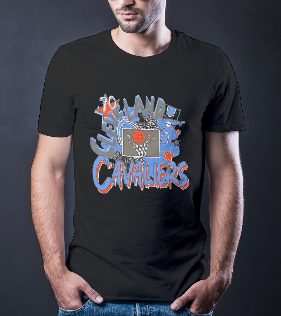 Cleveland Cavaliers Classic Play By Play Basketball Hoop Stars T-Shirt