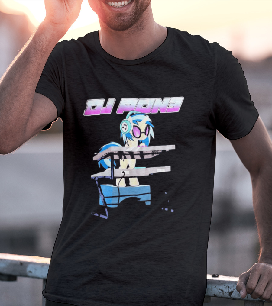 DJ Pon3 My Little Pony Character With Headphones And Turntable T-Shirt