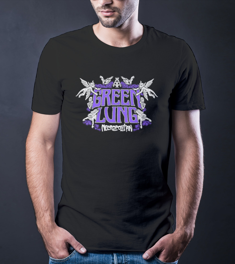 Green Lung Necropolitan Gothic Band Motif T-Shirt