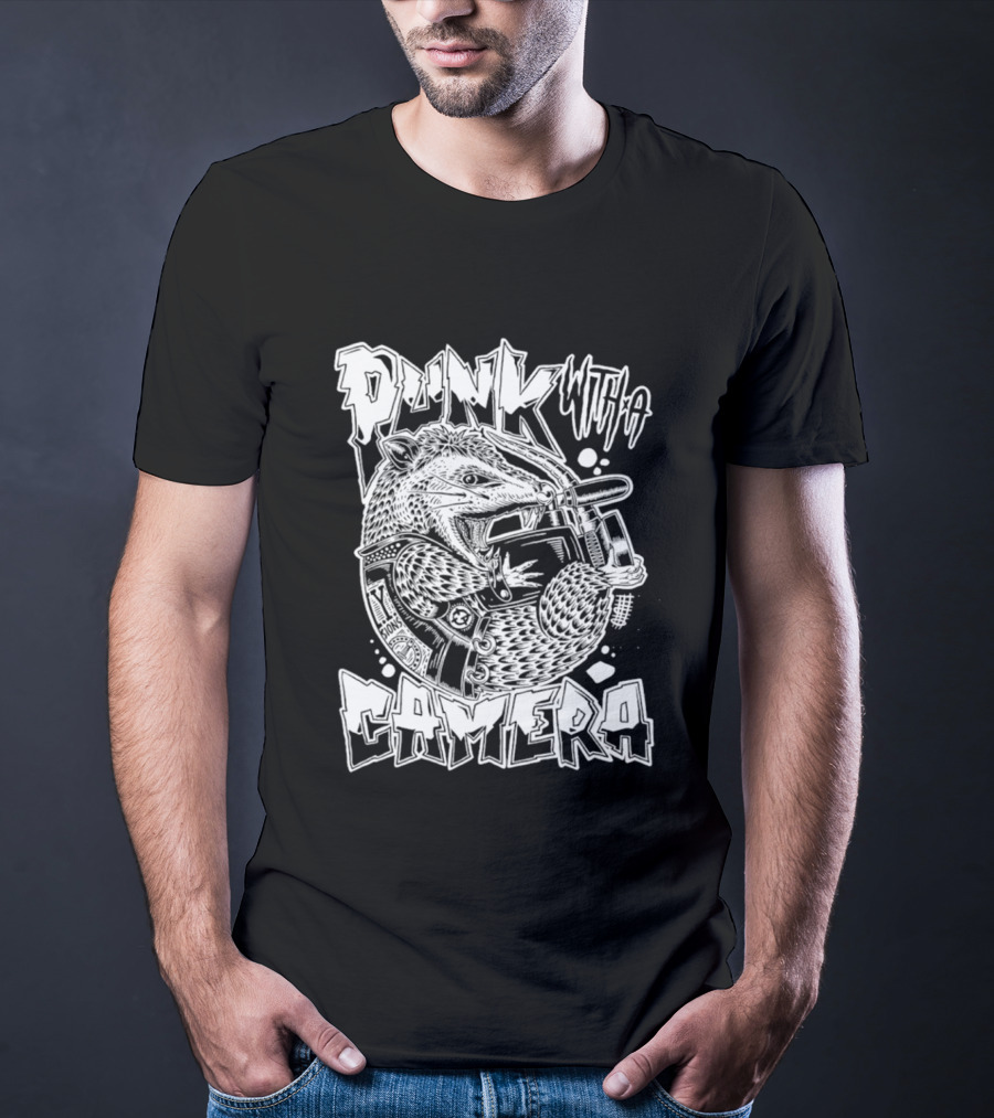 Punk With A Camera Punk Rock Possum T-Shirt